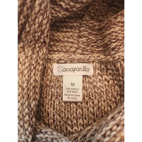 Sarsparilla wool blend brown marled knit cowl neck short sleeve dress size mediu - Picture 6 of 7